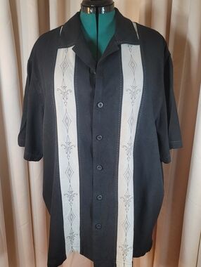 0914. Men's Silk ~ XL ~ Paradise Collection ~ Bowling Shirt